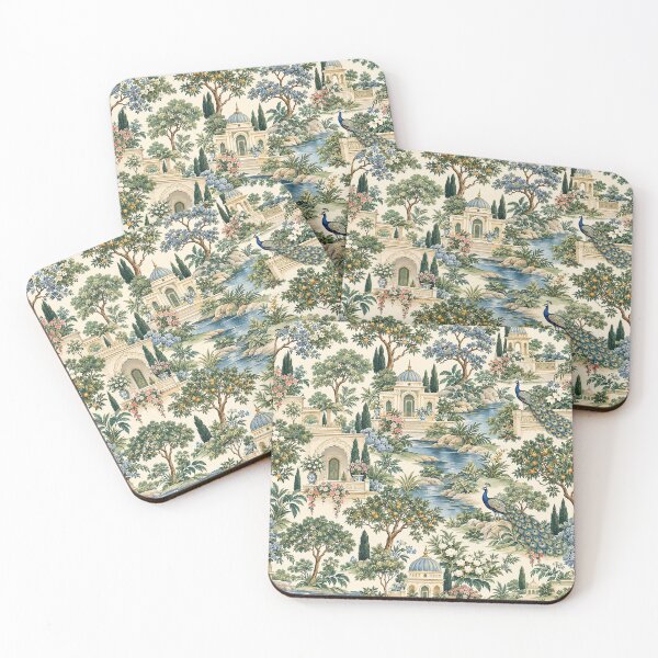 Item preview, Peacock Palace Chinoiserie Garden Pattern designed and sold by Sandy Beach Decor.