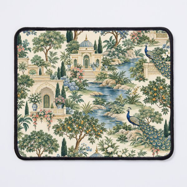 Item preview, Peacock Palace Chinoiserie Garden Pattern designed and sold by Sandy Beach Decor.
