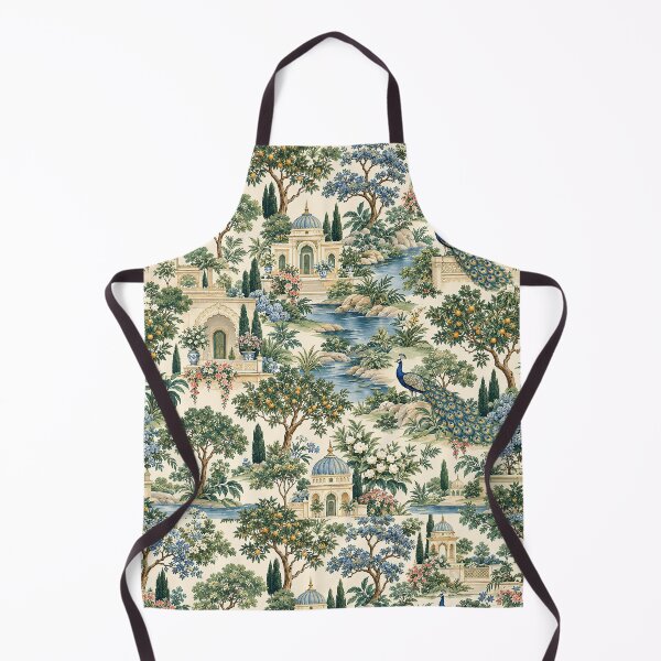 Item preview, Peacock Palace Chinoiserie Garden Pattern designed and sold by Sandy Beach Decor.