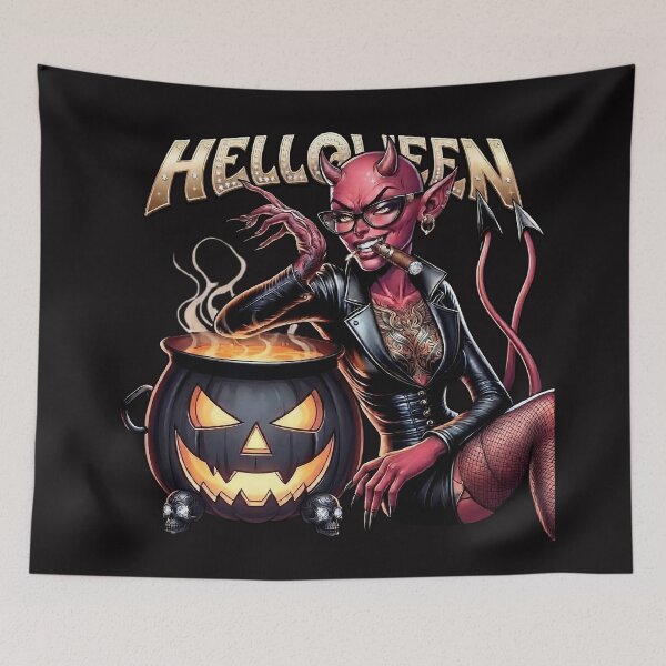 Item preview, Halloween She Devil Cigar Cauldron Pumpkin designed and sold by Voodoo Store Paranormal Collections.