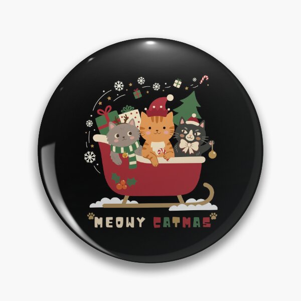 Item preview, Meowy Catmas Cute Christmas Cats Riding Together designed and sold by FreshVibe Prints.
