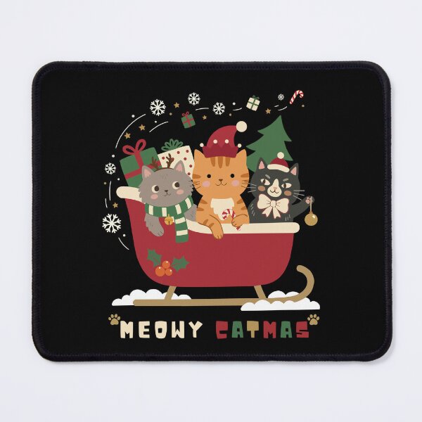 Item preview, Meowy Catmas Cute Christmas Cats Riding Together designed and sold by FreshVibe Prints.