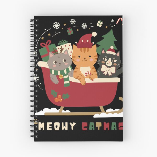 Item preview, Meowy Catmas Cute Christmas Cats Riding Together designed and sold by FreshVibe Prints.