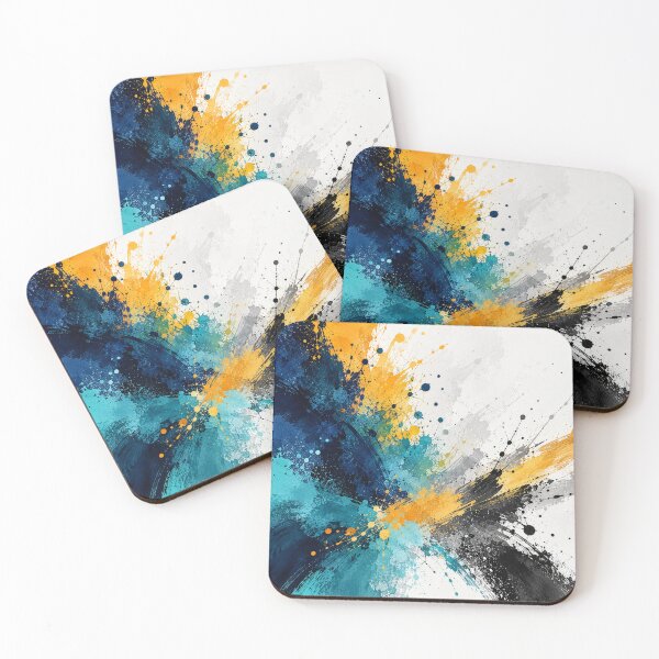 Item preview, Chromatic Momentum I – Teal, Navy & Gold Abstract Art designed and sold by GMACgraphicsCo.