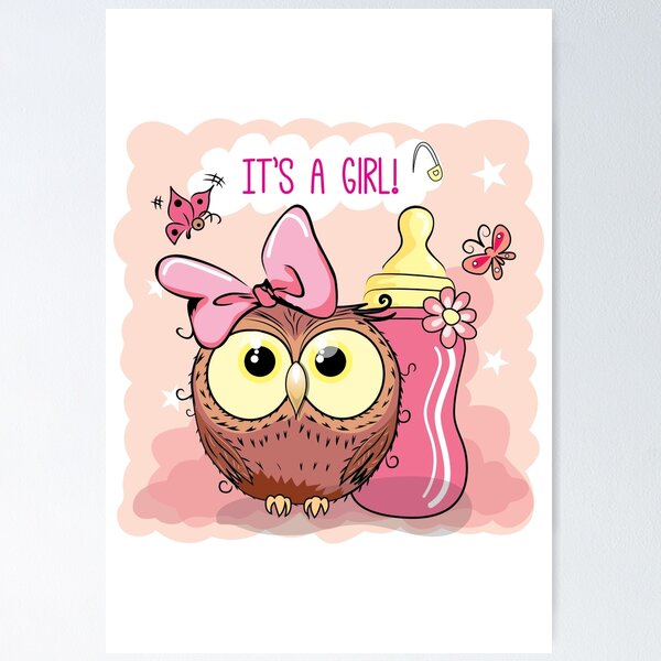 Item preview, Cute Owl Its A Girl Baby Shower Gift designed and sold by Minem39.
