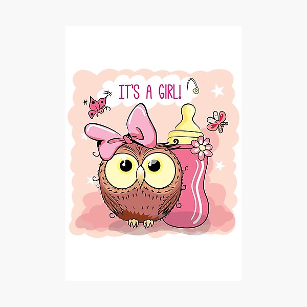 Item preview, Cute Owl Its A Girl Baby Shower Gift designed and sold by Minem39.