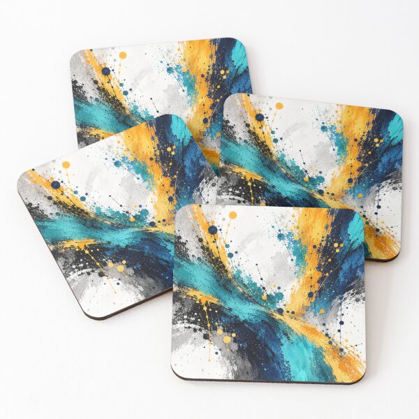 Item preview, Chromatic Momentum II – Teal, Navy & Gold Abstract Art designed and sold by GMACgraphicsCo.