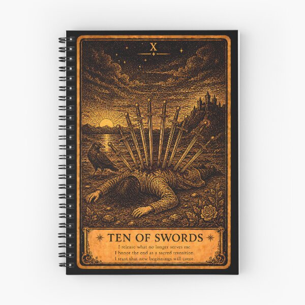 Item preview, Ten of Swords Tarot Card - Release & Transformation Art designed and sold by ArcanaAbsolute.