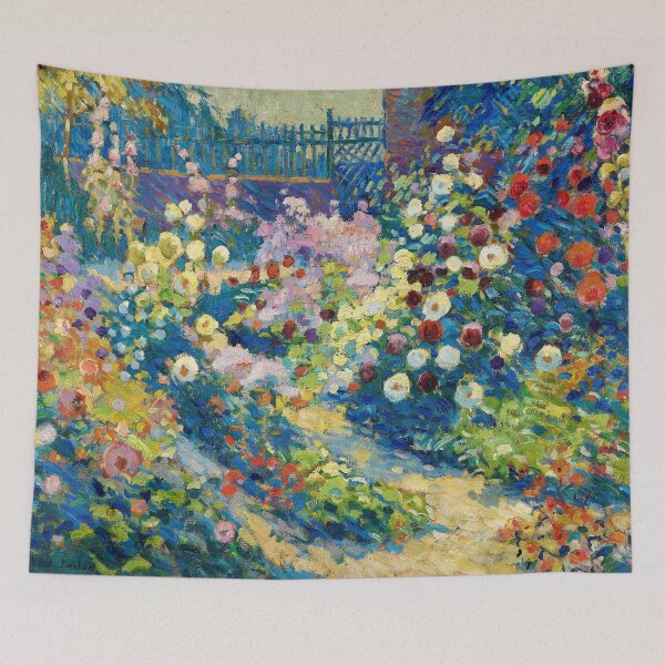 Item preview, Jardin de roses, French country garden floral blossoms landscape painting by Robert Antoine Pinchon designed and sold by Jéanpaul  Ferro.