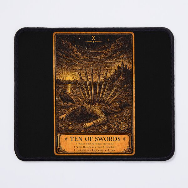 Item preview, Ten of Swords Tarot Card - Release & Transformation Art designed and sold by ArcanaAbsolute.