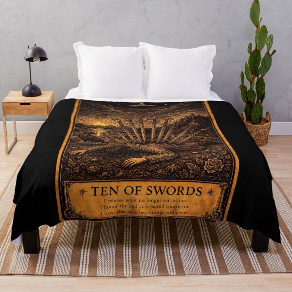Item preview, Ten of Swords Tarot Card - Release & Transformation Art designed and sold by ArcanaAbsolute.