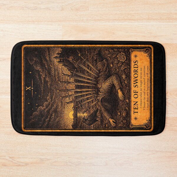 Item preview, Ten of Swords Tarot Card - Release & Transformation Art designed and sold by ArcanaAbsolute.