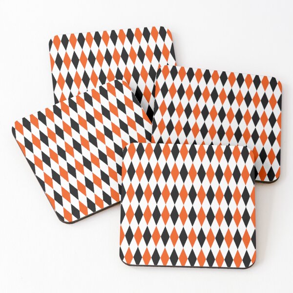 Item preview, Orange Black White Harlequin Diamonds Pattern - Light  designed and sold by PatternTitan.