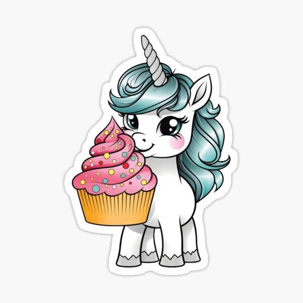 Item preview, Baby unicorn  with a muffin - 05 designed and sold by MadamPaperHazel.