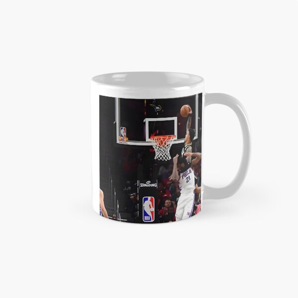 Item preview, John Collins Dunking on Joel Embiid Basketball Artwork designed and sold by Heier.