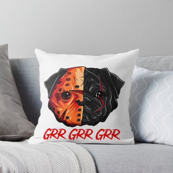 Item preview, Pug Dog Wearing Jason Mask Halloween Costume Design designed and sold by SkyIsShook.