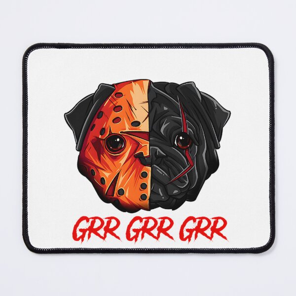 Item preview, Pug Dog Wearing Jason Mask Halloween Costume Design designed and sold by SkyIsShook.