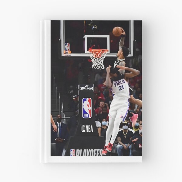 Item preview, John Collins Dunking on Joel Embiid Basketball Artwork designed and sold by Heier.