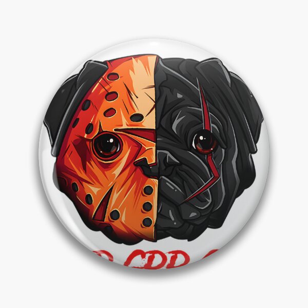 Item preview, Pug Dog Wearing Jason Mask Halloween Costume Design designed and sold by SkyIsShook.