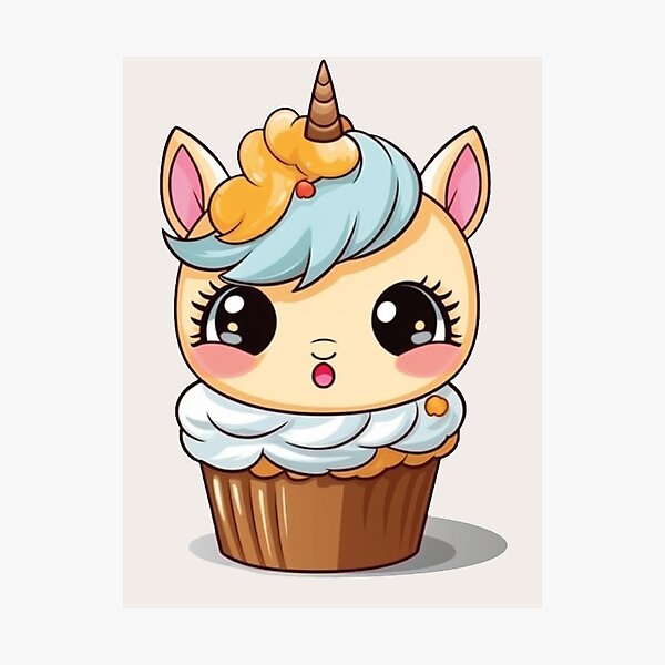 Item preview, Baby unicorn  with a muffin - 04 designed and sold by MadamPaperHazel.
