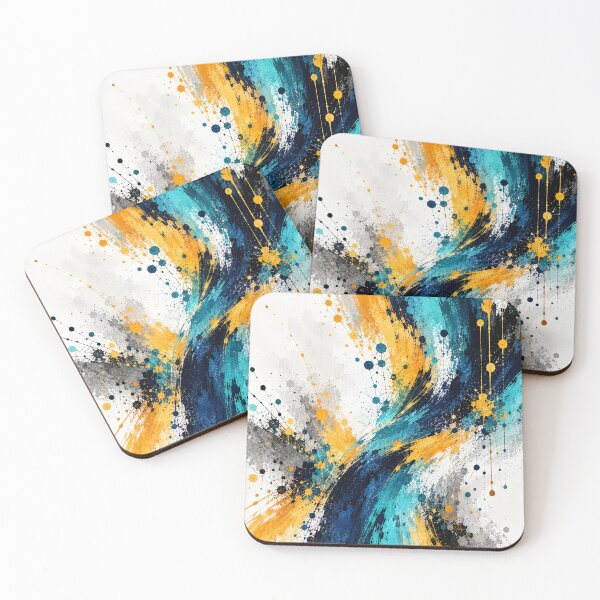 Item preview, Chromatic Momentum III – Teal, Navy & Gold Abstract Art designed and sold by GMACgraphicsCo.