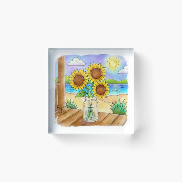 Item preview, Summer Sunflowers by the Lake designed and sold by Anas Arts.