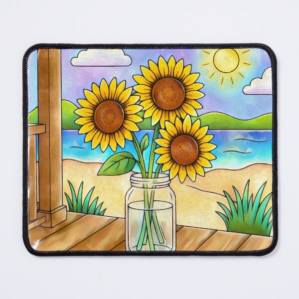 Item preview, Summer Sunflowers by the Lake designed and sold by Anas Arts.