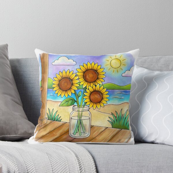 Item preview, Summer Sunflowers by the Lake designed and sold by Anas Arts.