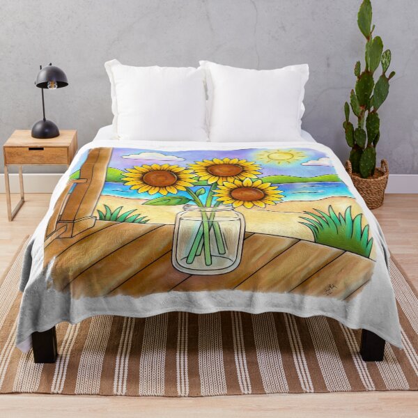 Item preview, Summer Sunflowers by the Lake designed and sold by Anas Arts.