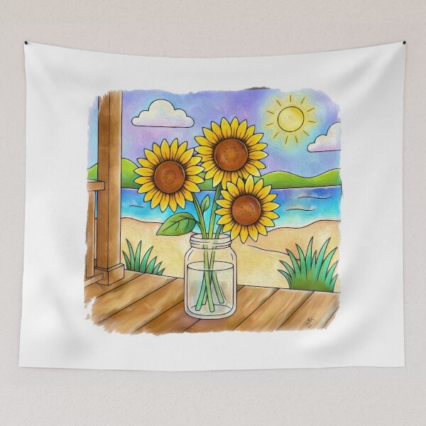 Item preview, Summer Sunflowers by the Lake designed and sold by Anas Arts.