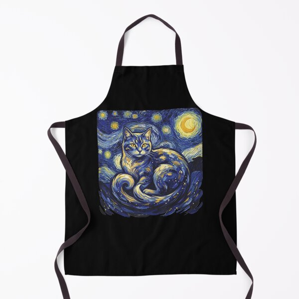 Item preview, Starry Night Cat Under Van Gogh Inspired Moons designed and sold by thefirstbroo.