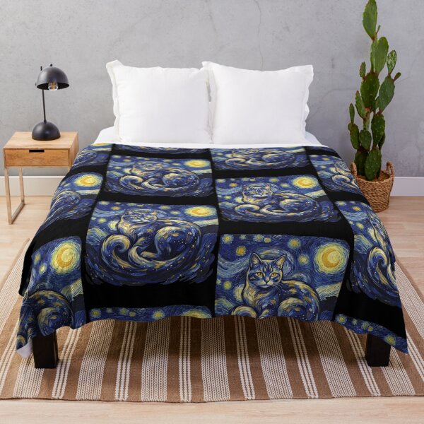 Item preview, Starry Night Cat Under Van Gogh Inspired Moons designed and sold by thefirstbroo.