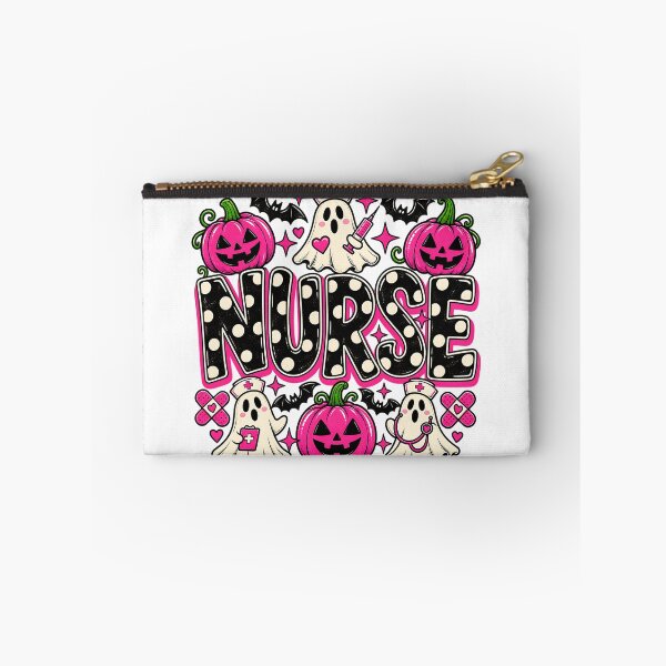 Item preview, Pink Halloween Ghost Nurse Spooky Healthcare Typography Art designed and sold by DesignArtist.ia.