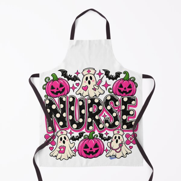 Item preview, Pink Halloween Ghost Nurse Spooky Healthcare Typography Art designed and sold by DesignArtist.ia.