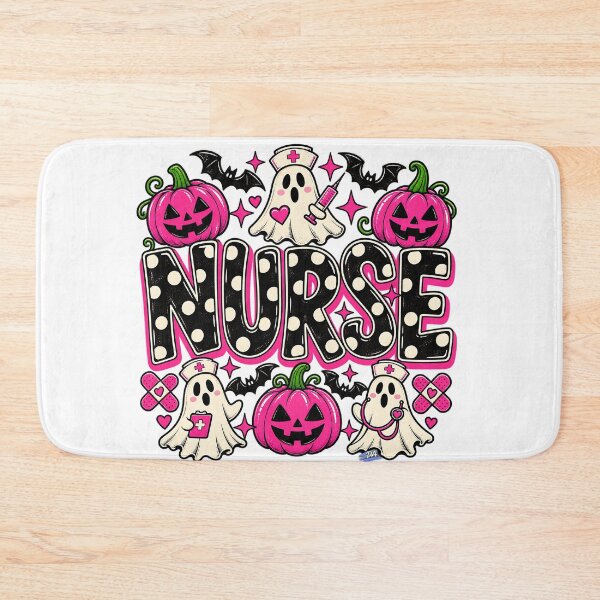 Item preview, Pink Halloween Ghost Nurse Spooky Healthcare Typography Art designed and sold by DesignArtist.ia.