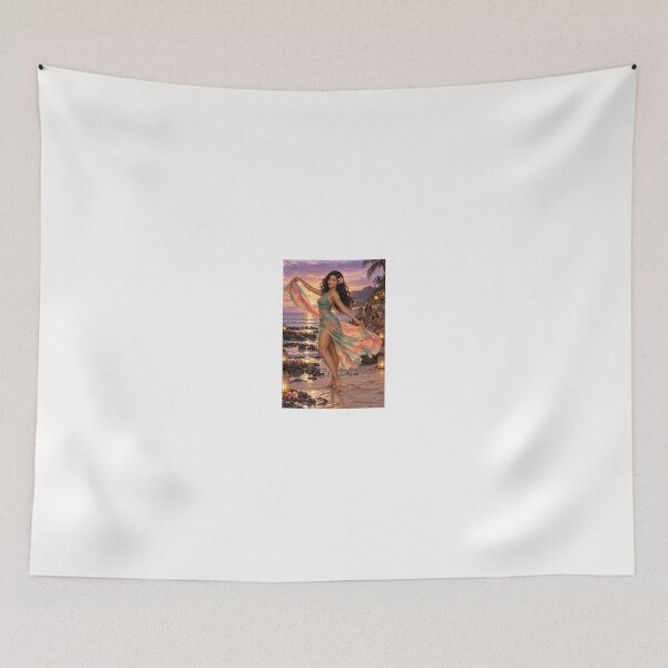 Item preview, Shanti Riveria peaceful sunset on tropical beach designed and sold by CathryneDelamort.
