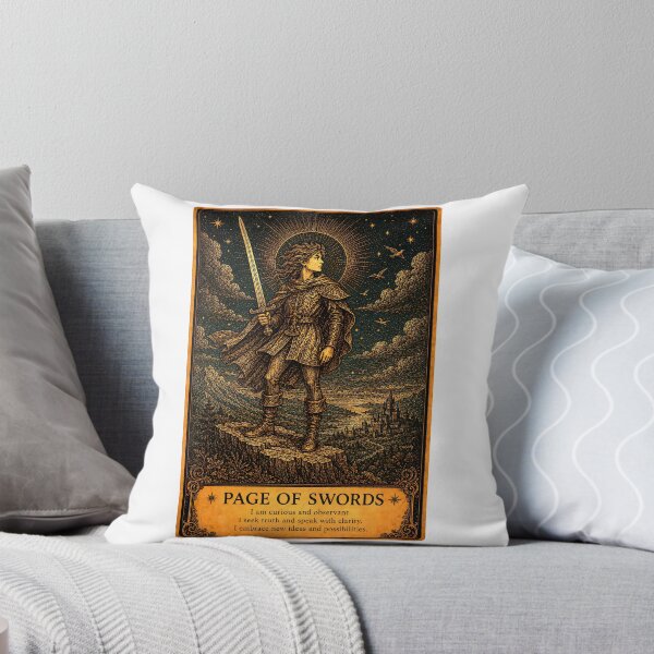 Item preview, Page of Swords Tarot Card - Mystical Truth & Intellectual Energy Art designed and sold by ArcanaAbsolute.