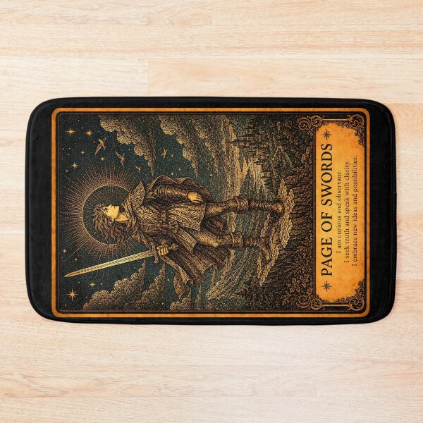 Item preview, Page of Swords Tarot Card - Mystical Truth & Intellectual Energy Art designed and sold by ArcanaAbsolute.