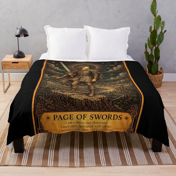 Item preview, Page of Swords Tarot Card - Mystical Truth & Intellectual Energy Art designed and sold by ArcanaAbsolute.