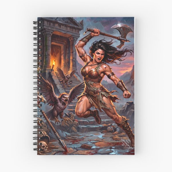Item preview, Fierce Amazonian Warrior vs Griffins – Epic Fantasy Battle Art designed and sold by VALKYRAART53.