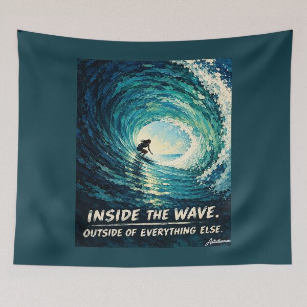 Item preview, Inside the Barrel — Minimalist Surfer Wave Art designed and sold by Artisticanvas.