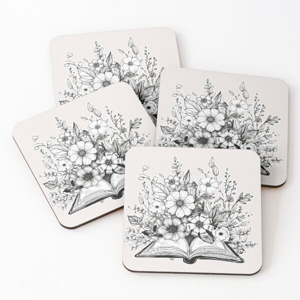 Item preview, Sketch of an open book with flowers - 04 designed and sold by MadamPaperHazel.