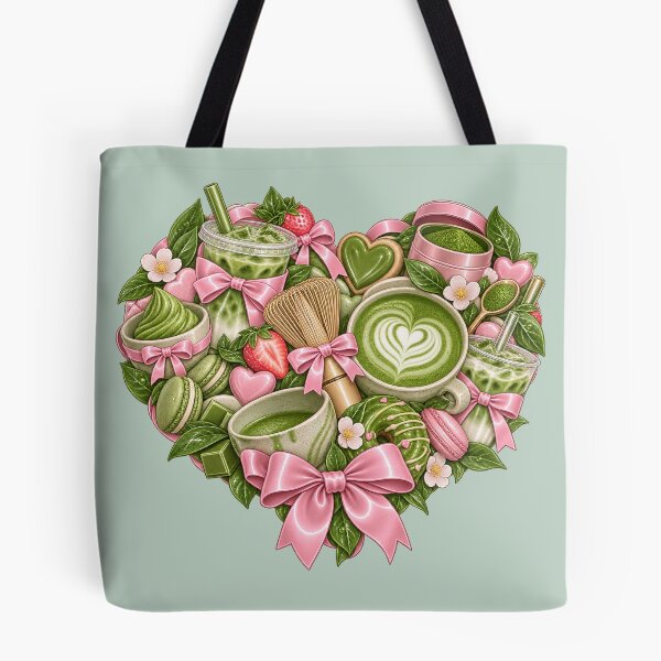 Item preview, Matcha Lover Heart – Cute Pink & Green Matcha Aesthetic Sticker – Matcha Gift designed and sold by Infinite Images.
