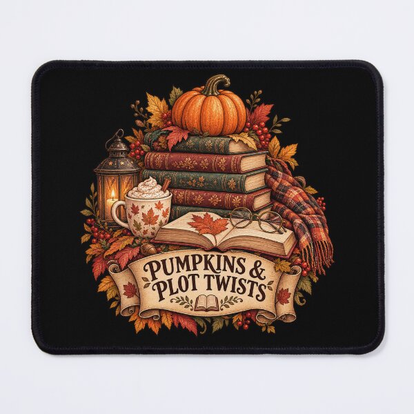Item preview, Pumpkins & Plot Twists – Cozy Autumn Bookish Design designed and sold by Scarlett-Goods.