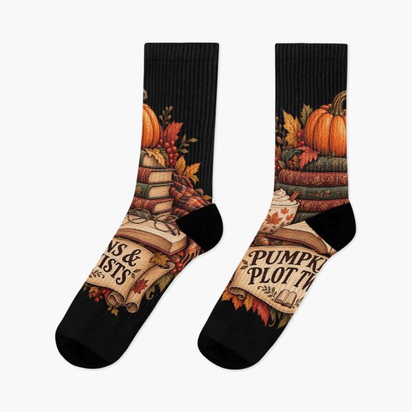 Item preview, Pumpkins & Plot Twists – Cozy Autumn Bookish Design designed and sold by Scarlett-Goods.