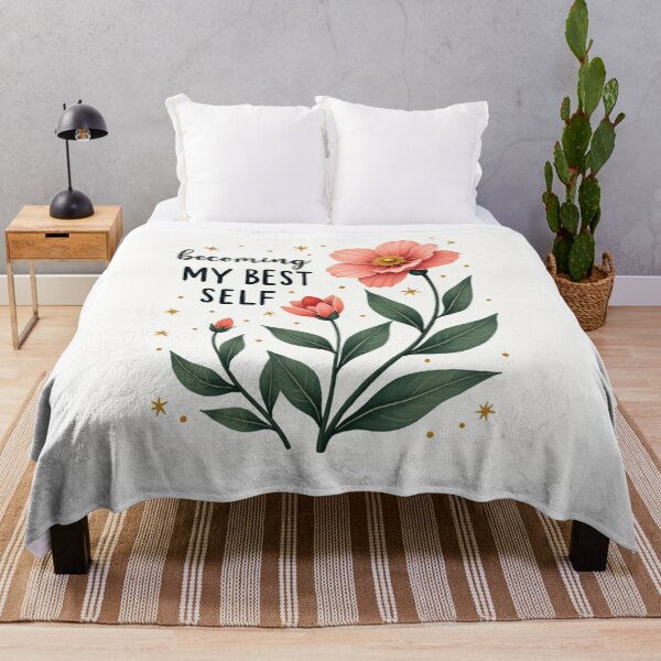 Aperçu de l'œuvre Devenir la meilleure version de moi-même – Inspiration florale créée et vendue par PURPOSE RISE CO..