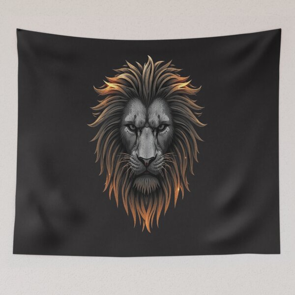 Item preview, The Home Gym Sovereign Fierce Lion Head Golden Mane Dark Aesthetic designed and sold by Bennie Singh.