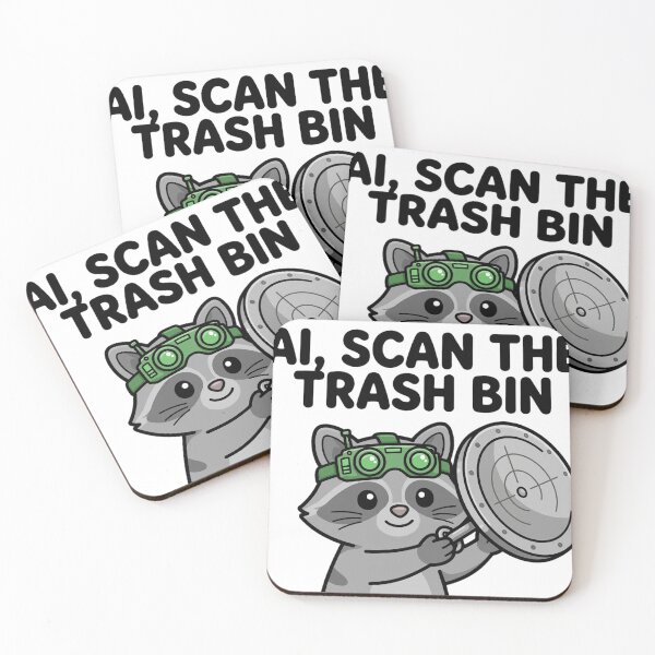 Item preview, AI Scan The Trash Bin - Techy Trash Panda Raccoon Sticker designed and sold by ismai6.
