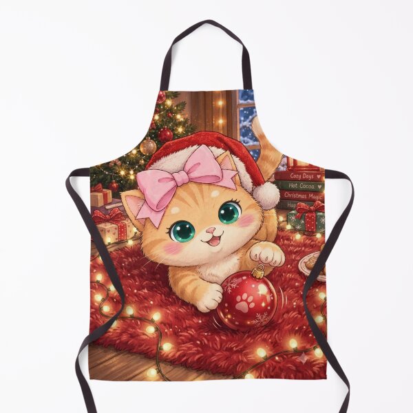 Item preview, Cozy Christmas Cat Luna in Santa Hat designed and sold by Luna's World - Moody Vibes Studio.
