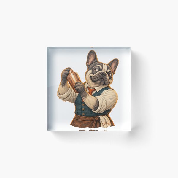 Item preview, French Bulldog Cocktail Bartender designed and sold by ArtikaCreative.